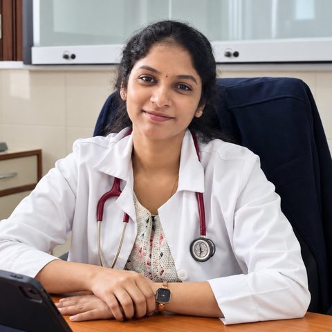 Portrait of Dr. Santosha Mantha in her clinic